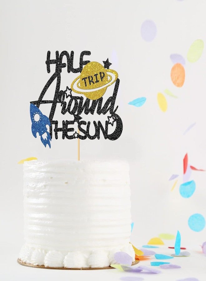 Confetti! Celestial Celebration Cake Topper - Sparkling Space-themed Decorations for Your Half Trip Around the Sun Half Birthday Party! - Image 4